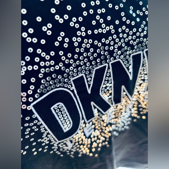Black DKNY Jeans Sequined Sweatshirt - Picture 4 of 6